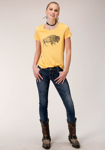 Womens Short Sleeve Knit Poly Rayon Short Sleeve  Tee Top