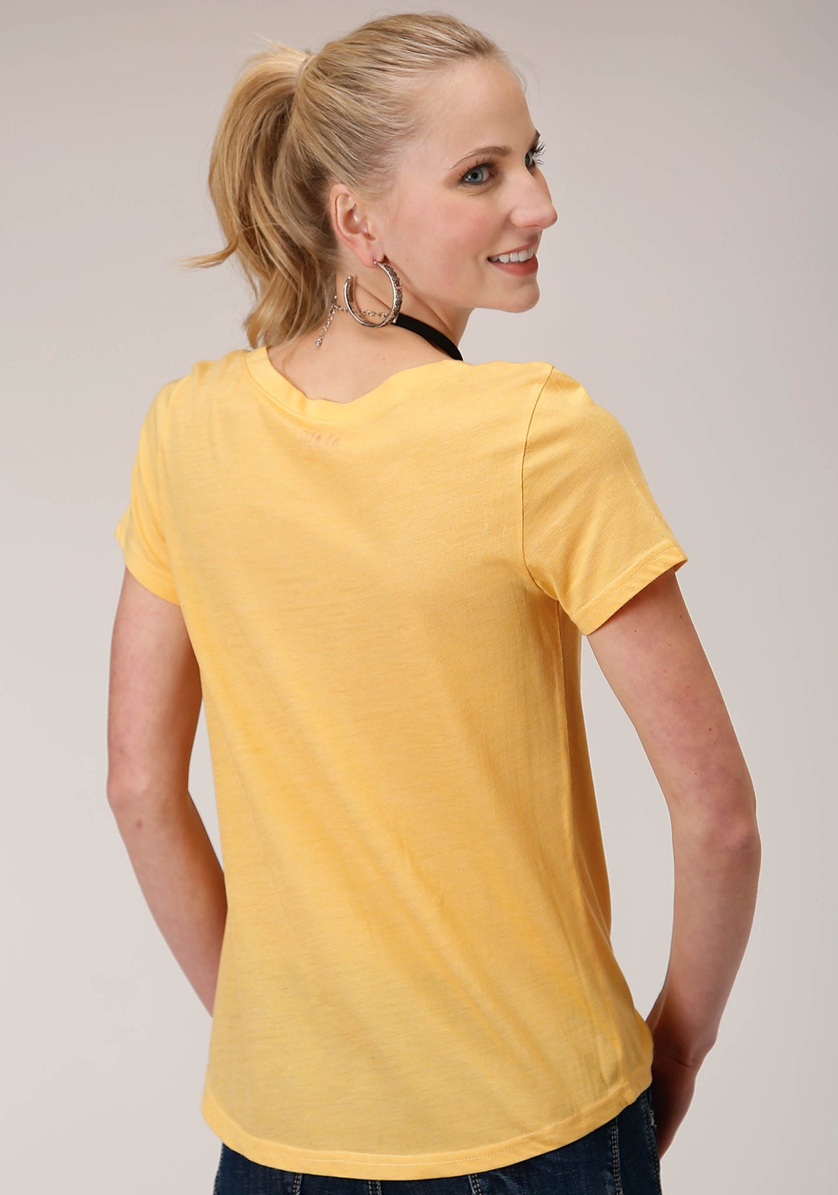 Womens Short Sleeve Knit Poly Rayon Short Sleeve  Tee Top