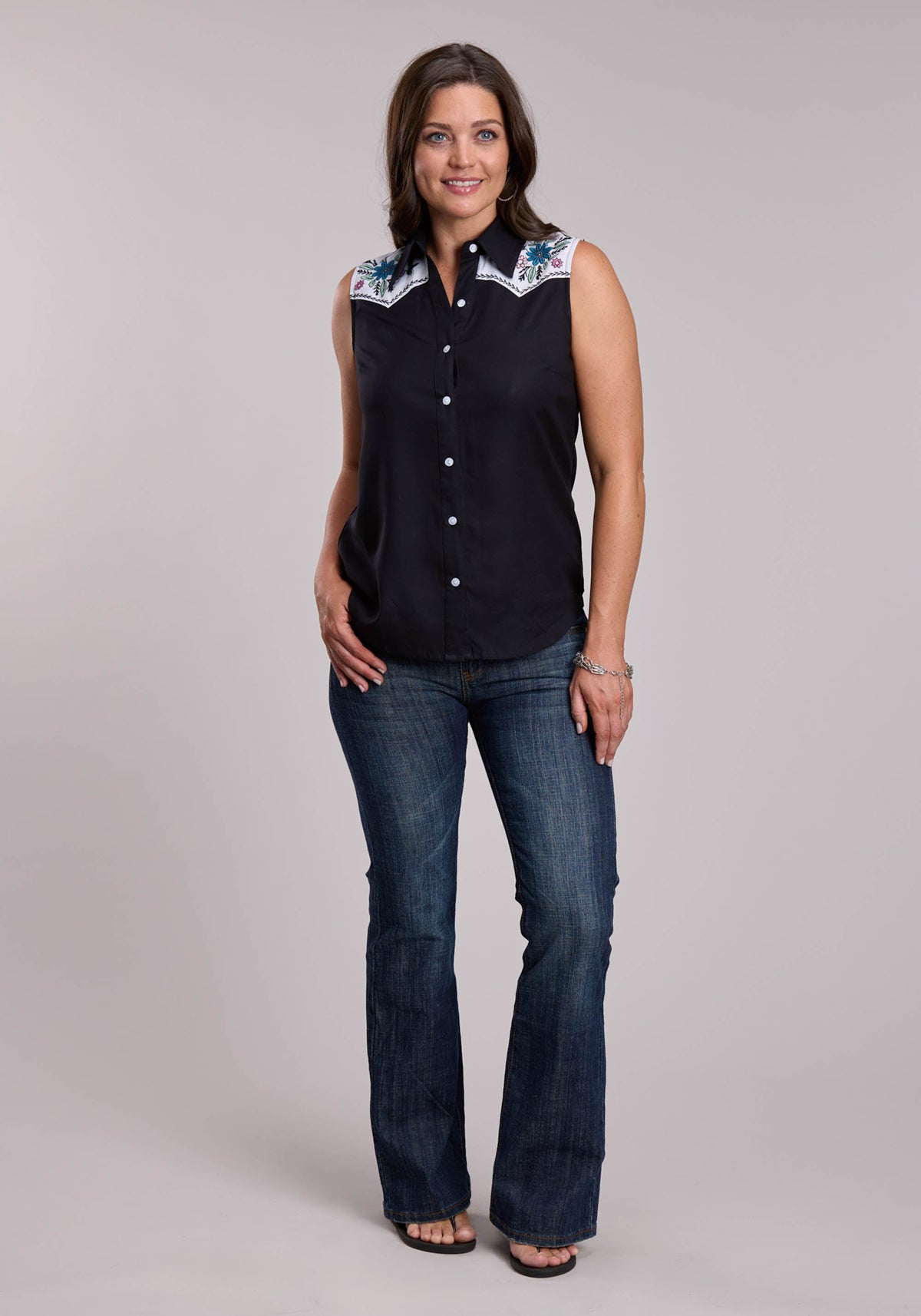 Womens Roper Rayon Challis Sleeveless Top