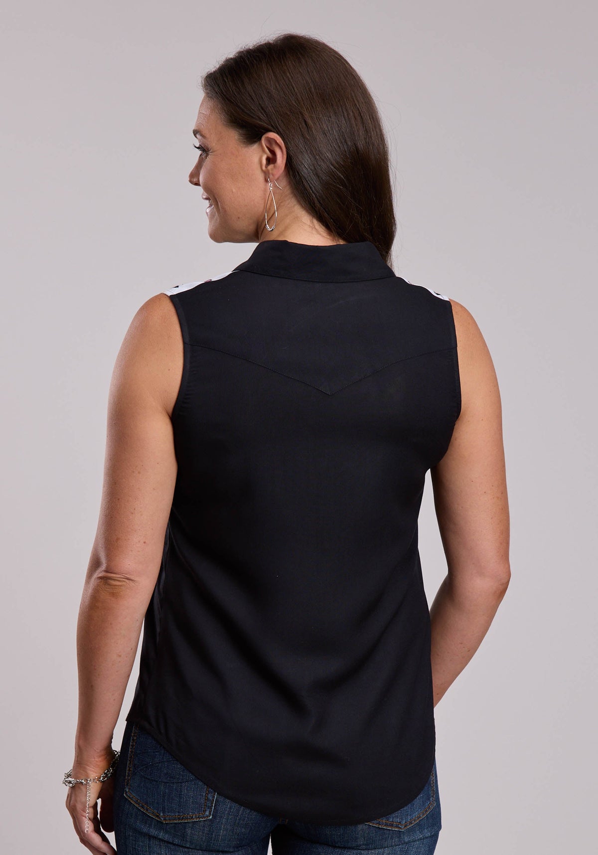 Womens Roper Rayon Challis Sleeveless Top