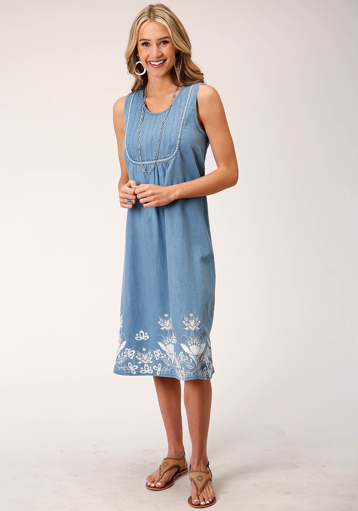 Womens Sleeveless Denim Sleeveless Dress
