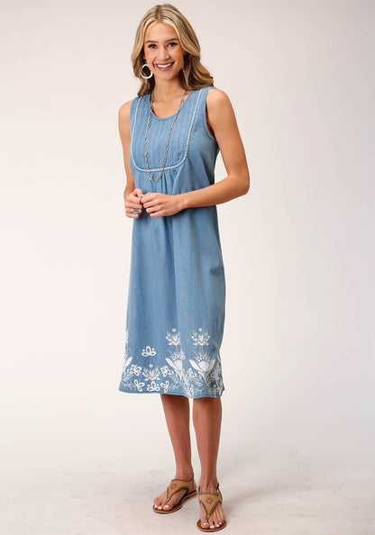 Womens Sleeveless Denim Sleeveless Dress