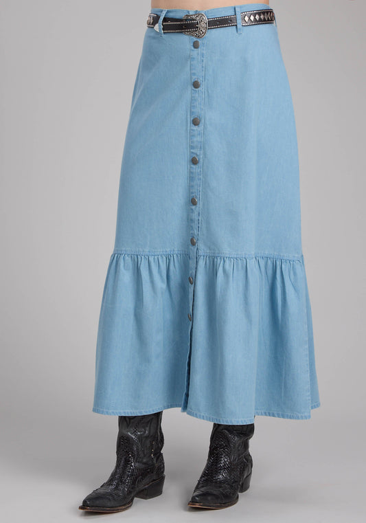 Womens Cotton Denim Skirt Skirt Button Dress