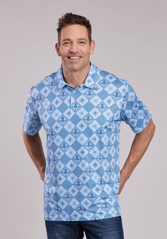 Mens Roper Retro Diamonds Print Short Sleeve Shirt