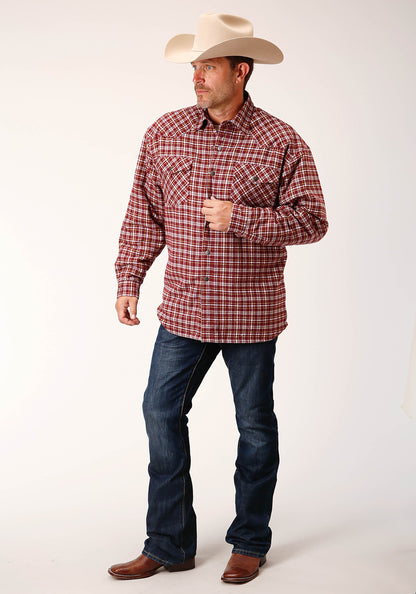 Mens Long Sleeve Snap Sherpa Lined Flannel Shirt Jacket