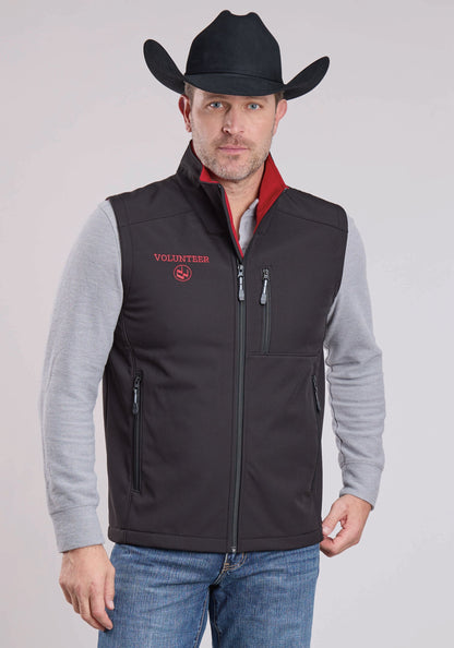 Men's Fleece Lined Softshell Vest* Zipper Lower And Chest    Pockets * Embr