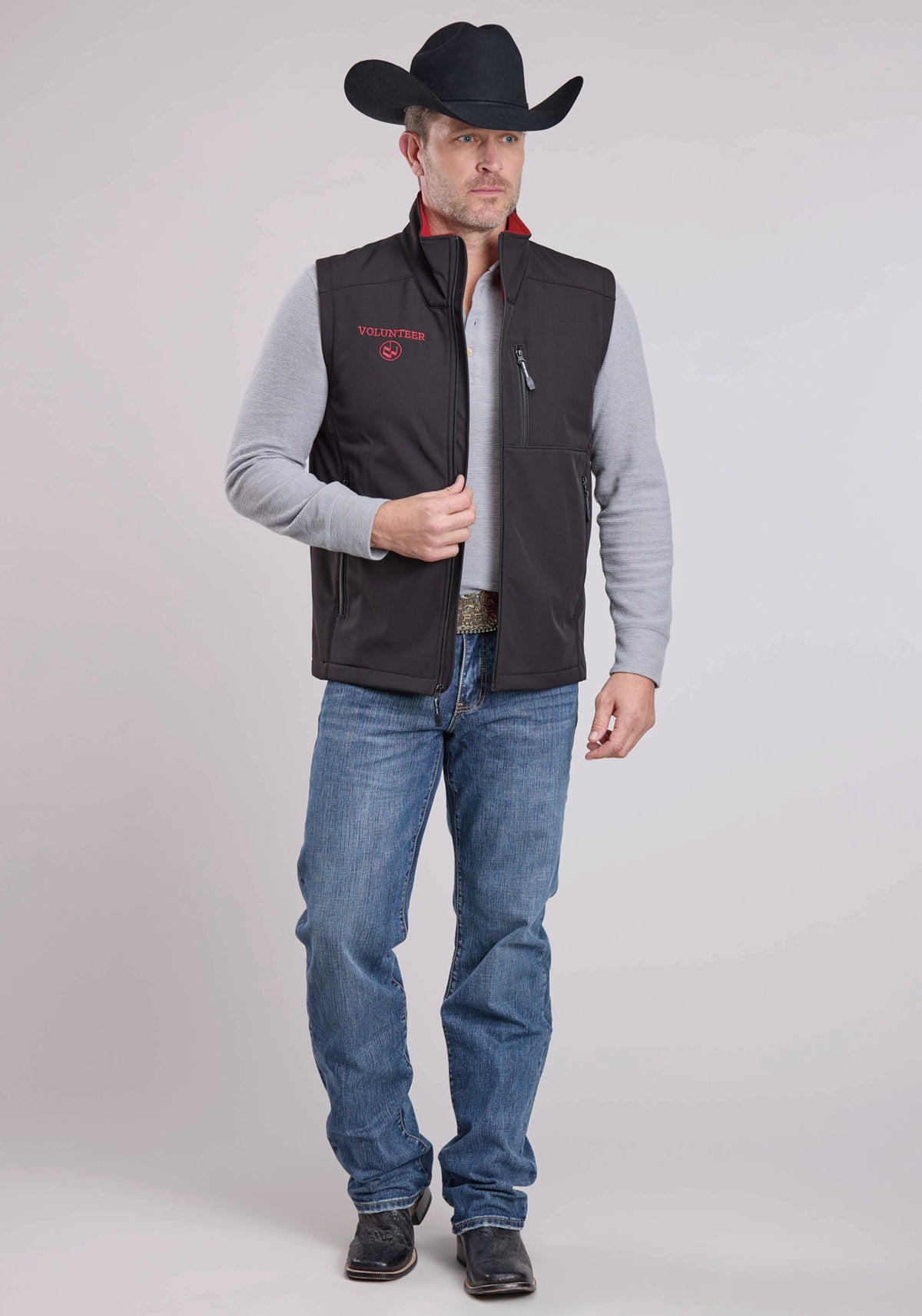 Men's Fleece Lined Softshell Vest* Zipper Lower And Chest    Pockets * Embr