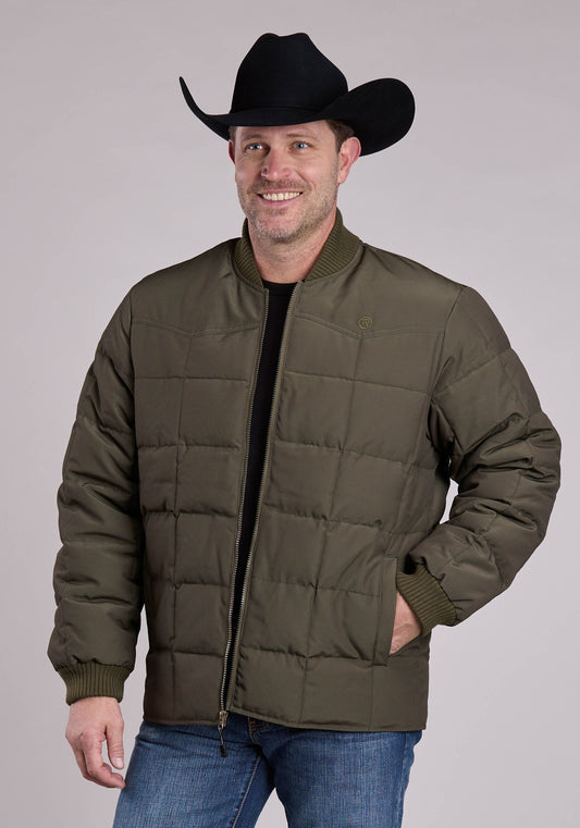 Mens Jacket Zipper Performance Canvas Quilted Western Jacket