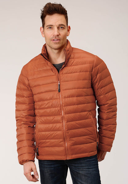Mens Down Proof Coated Jacket  Rust