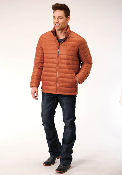 Mens Down Proof Coated Jacket  Rust
