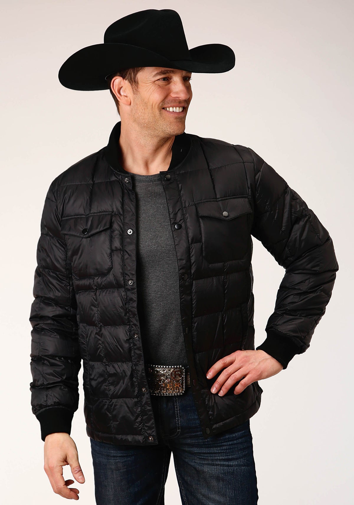 Mens Down Proof Coated Jacket  Black