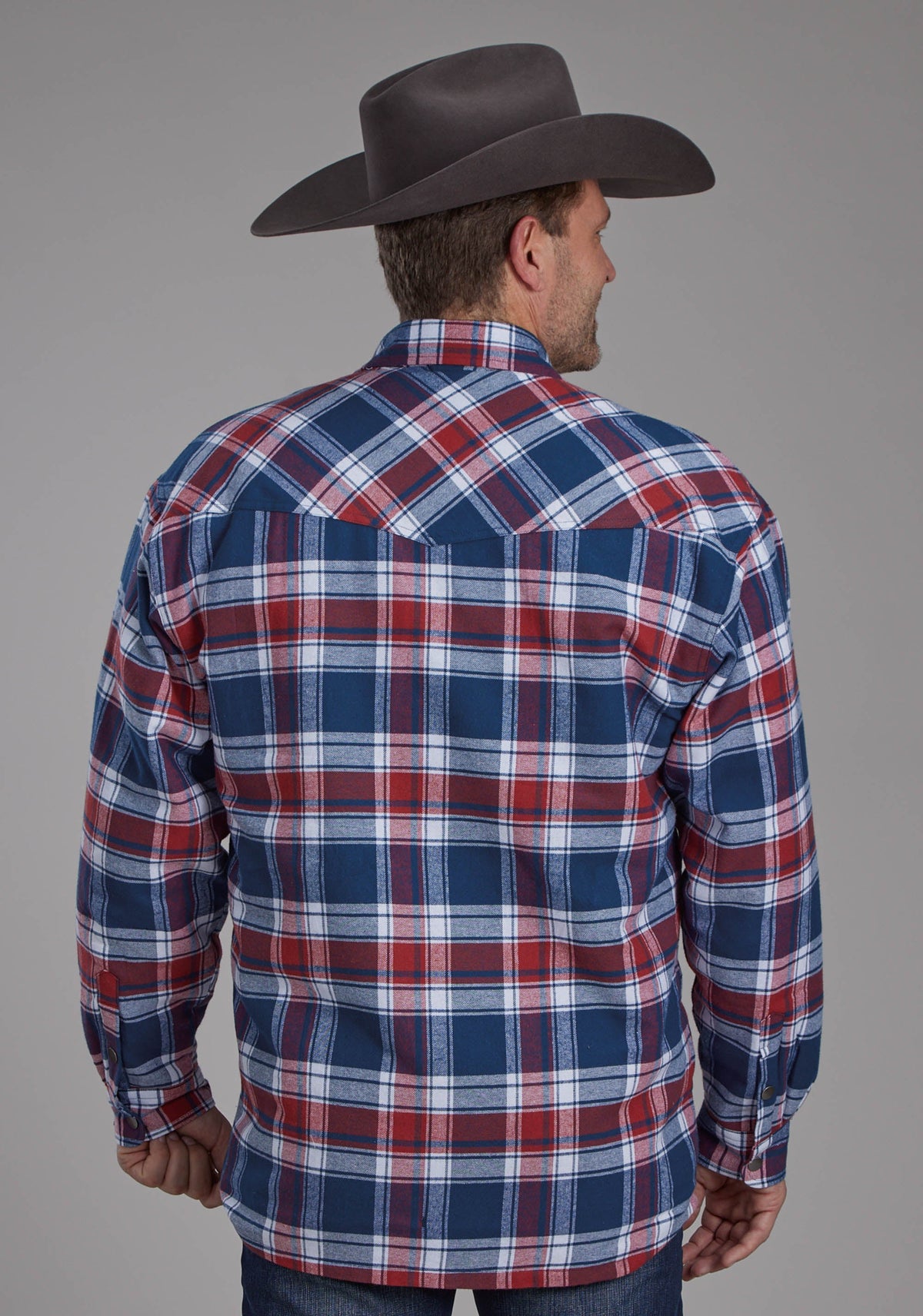 Mens Sherpa Lined Flannel Shirt Button Jacket