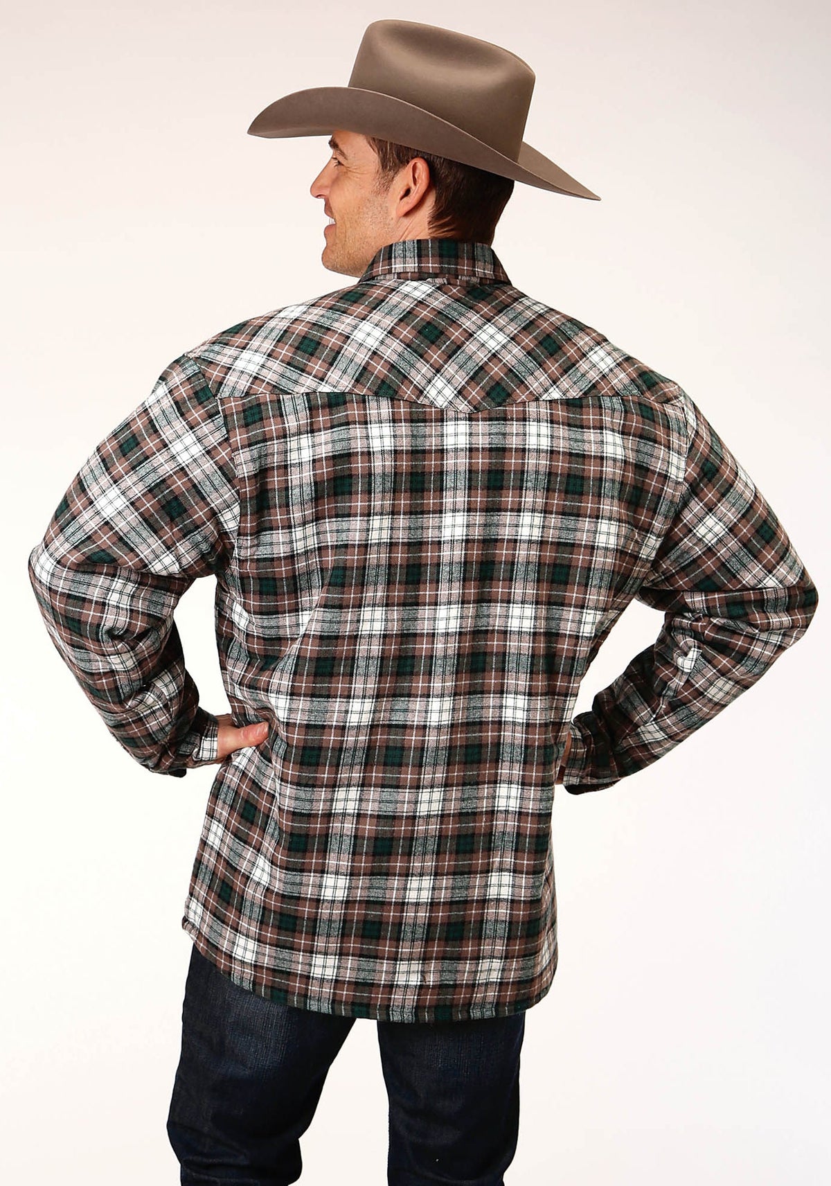 Mens Long Sleeve Tall Fit Snap Sherpa Lined Flannel Shirt Jacket