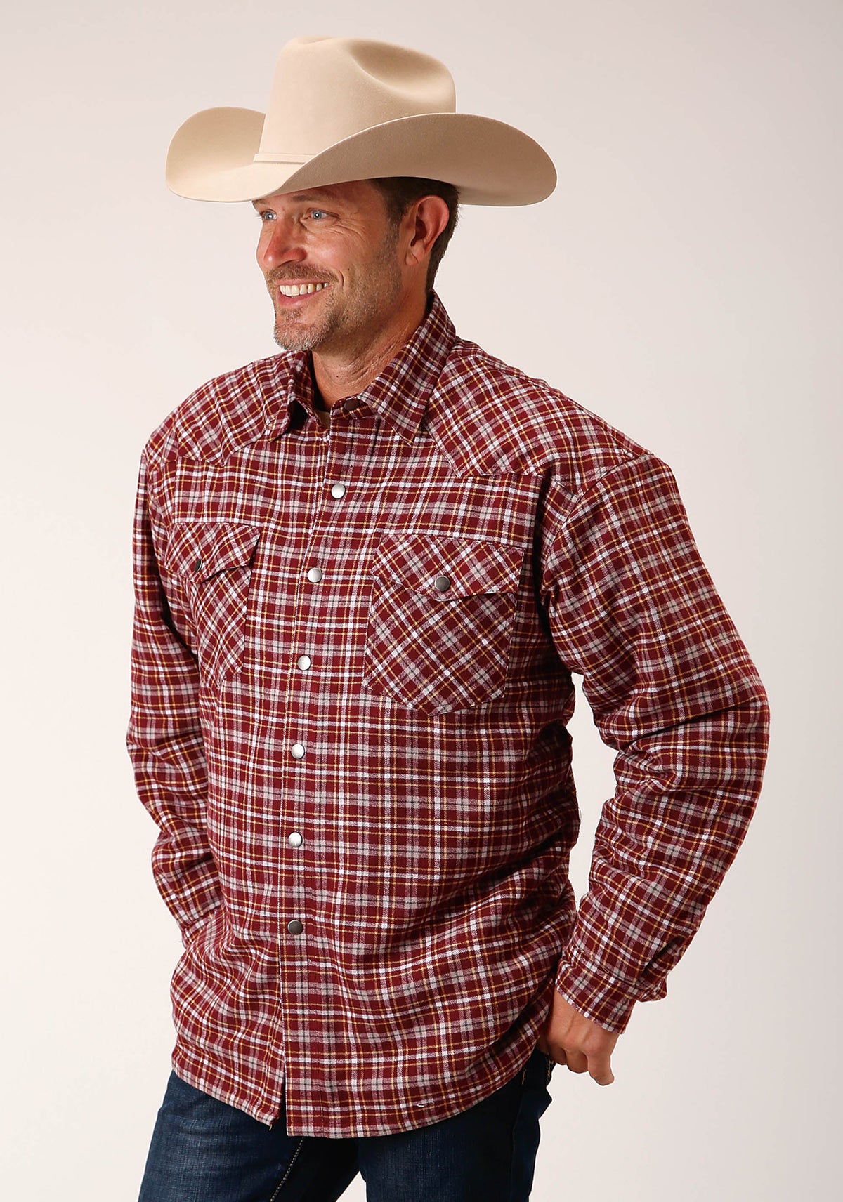 Mens Long Sleeve Tall Fit Snap Sherpa Lined Flannel Shirt Jacket