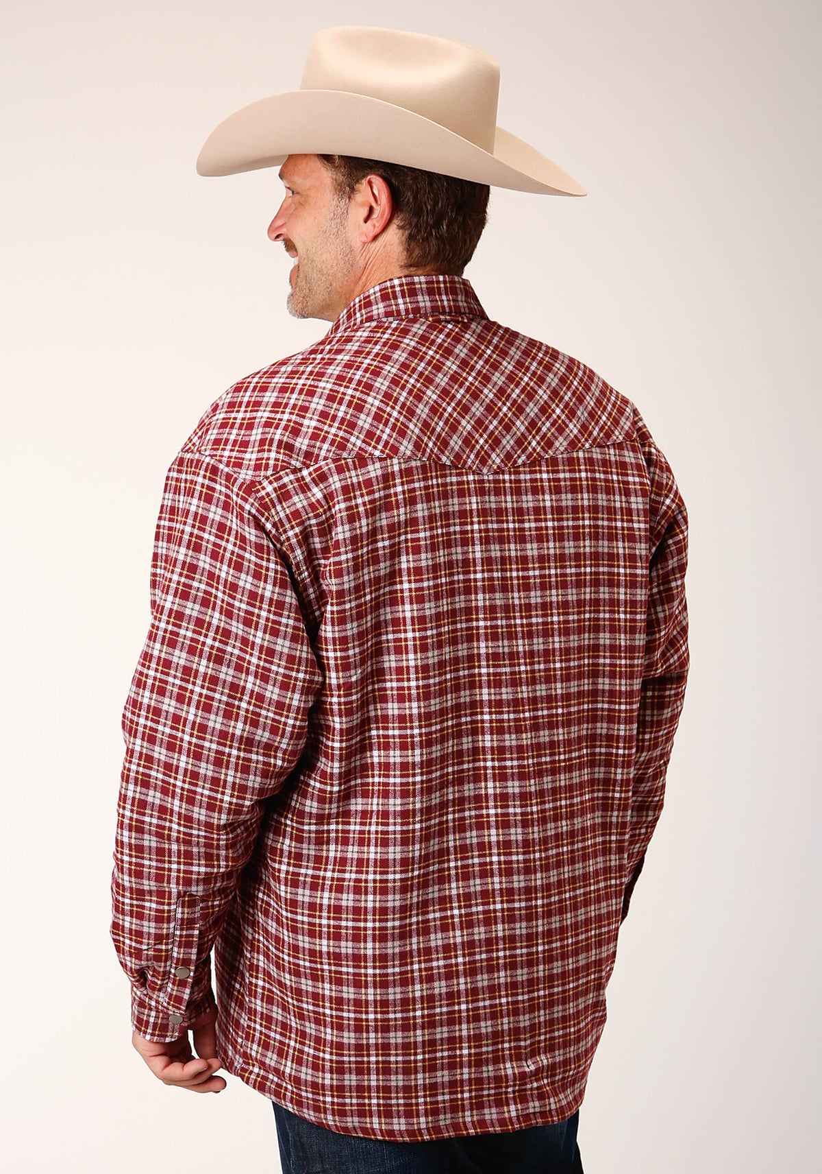 Mens Long Sleeve Tall Fit Snap Sherpa Lined Flannel Shirt Jacket