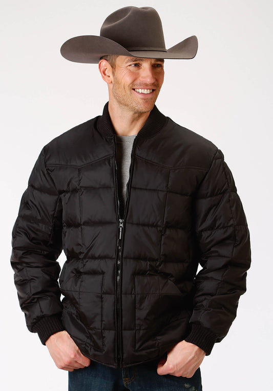 Mens Black Poly-Filled Jacket