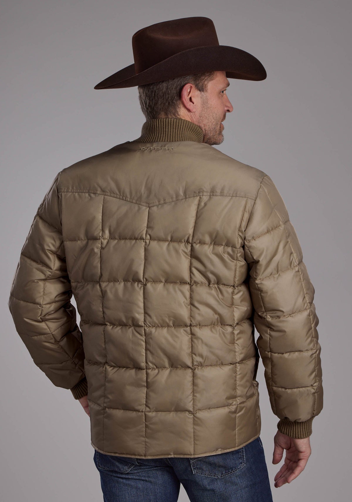 Mens Khaki Zipper Jacket