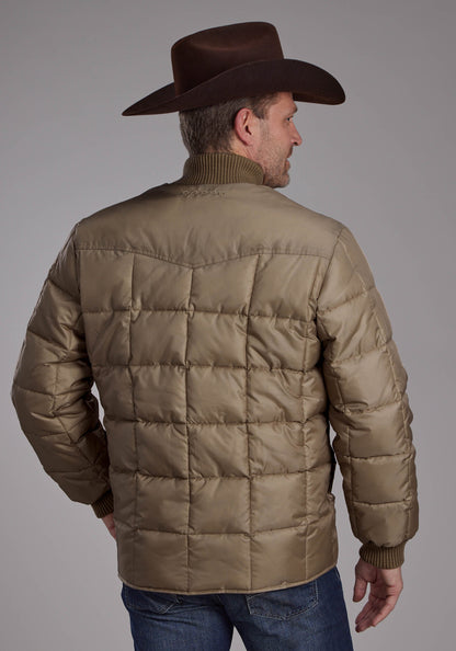 Mens Khaki Zipper Jacket