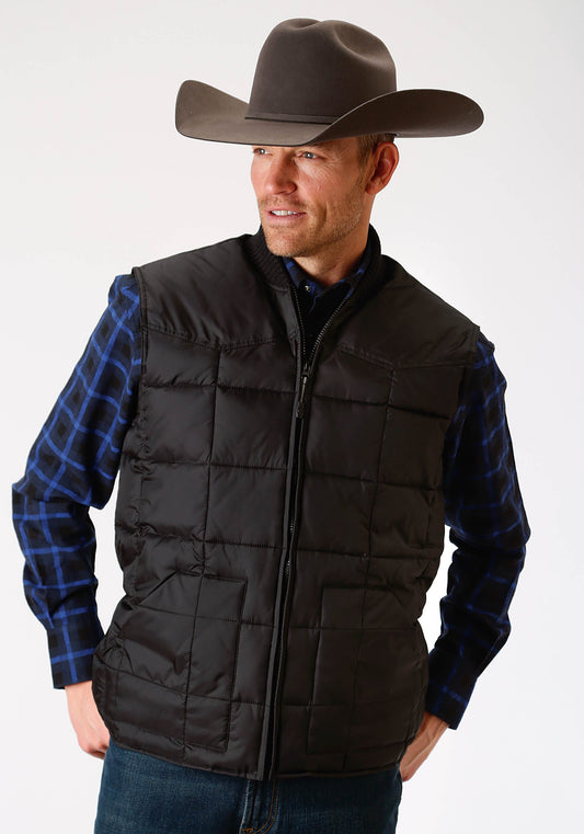 Mens Black Poly-filled Vest
