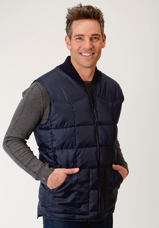 Mens Navy Blue Poly-filled Vest