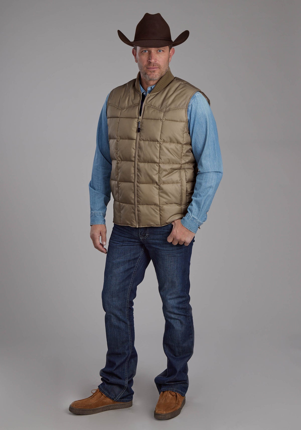 Mens Khaki Zipperjacket