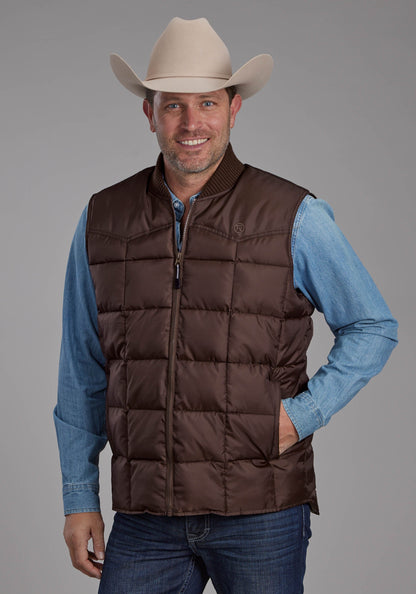 Mens Chocolate Zipper Vest