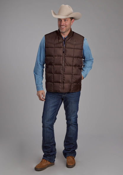 Mens Chocolate Zipper Vest