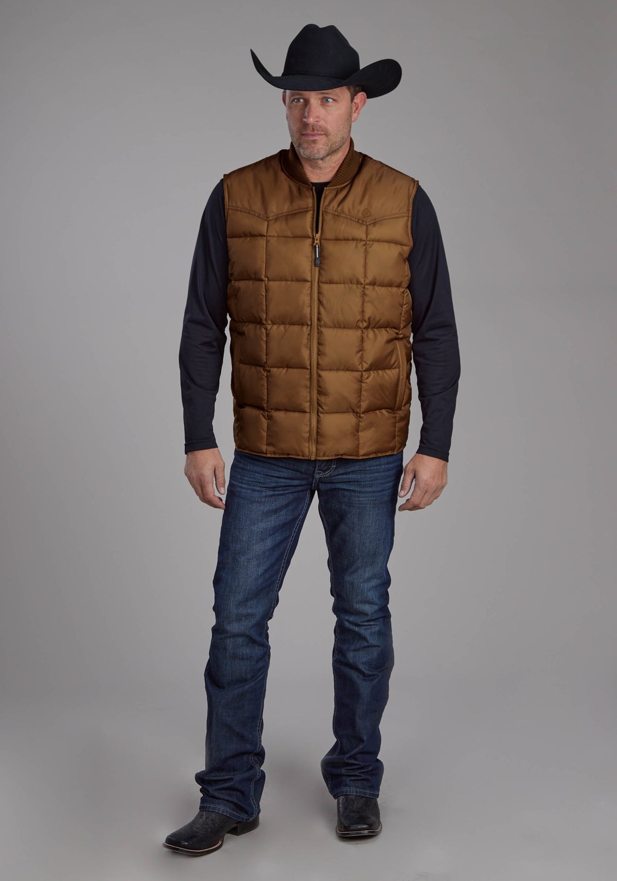 Mens Carmel Zipper Vest