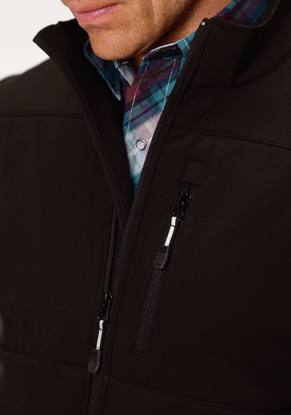 Mens Outerwear Black With Black Fleece
