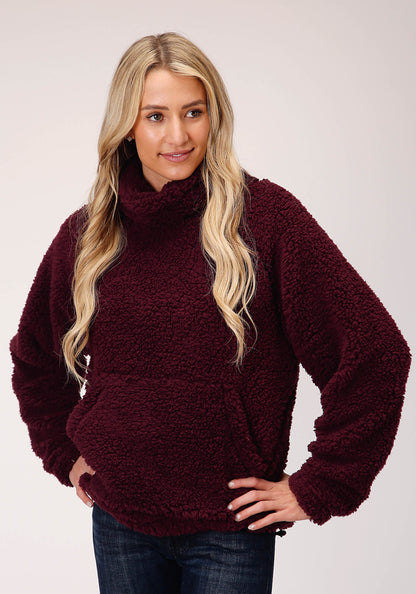 Womens Wine Polar Fleece Pullover