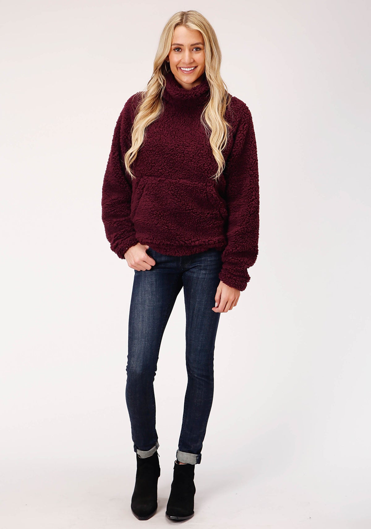 Womens Wine Polar Fleece Pullover