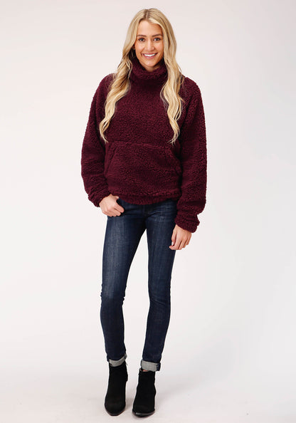 Womens Wine Polar Fleece Pullover
