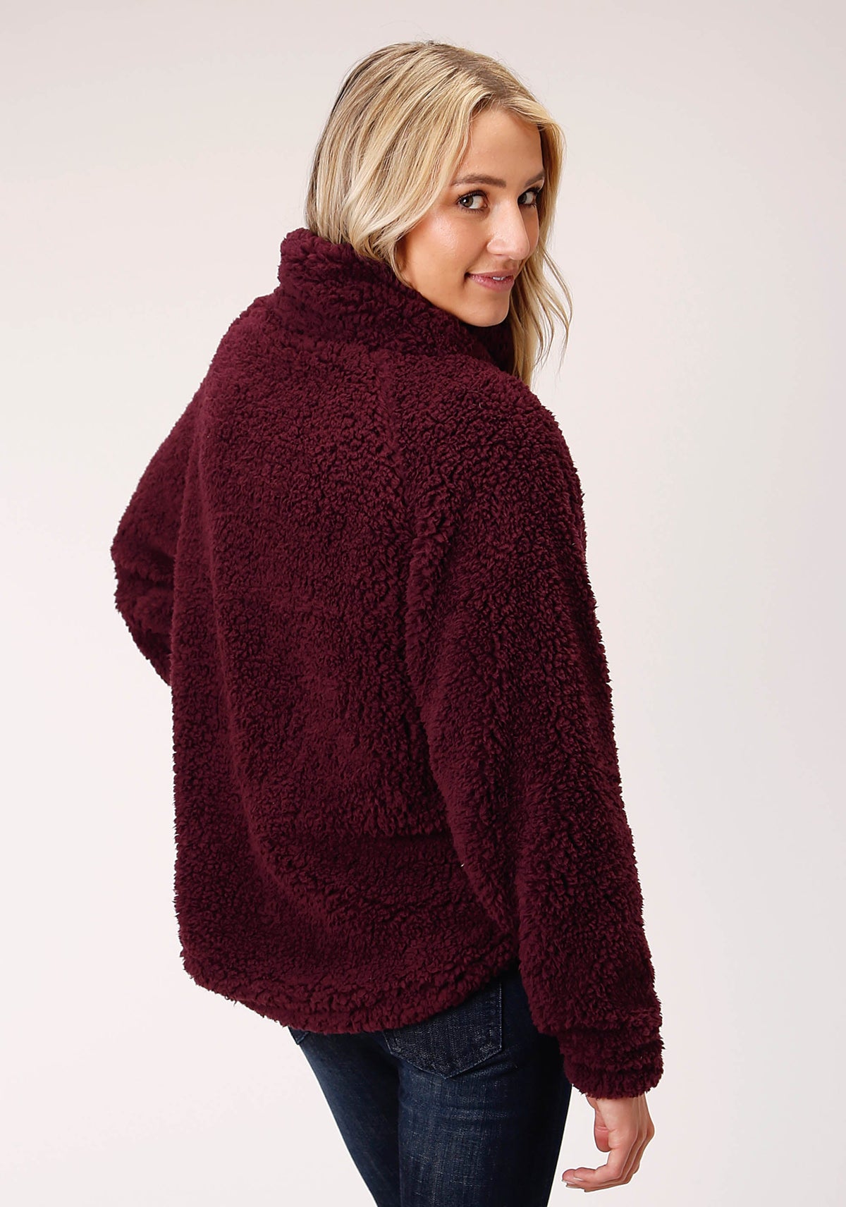 Womens Wine Polar Fleece Pullover