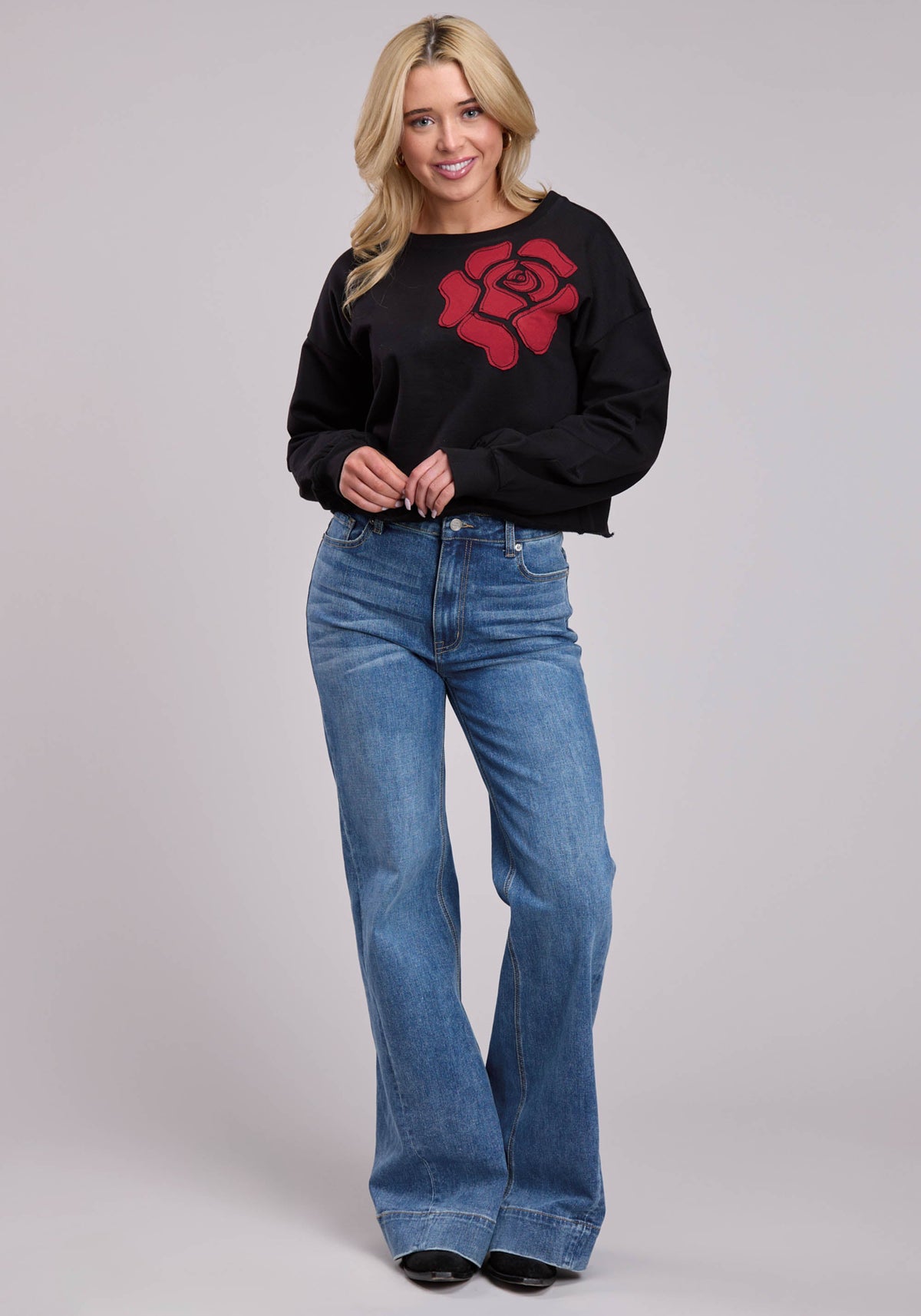 Womens Jacket Pullover Long Sleeve Cotton Fleece Sweatshirt Western Jacket