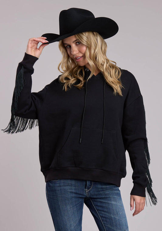 Womens Roper Cotton Fleece Western Hooded Sweatshirt