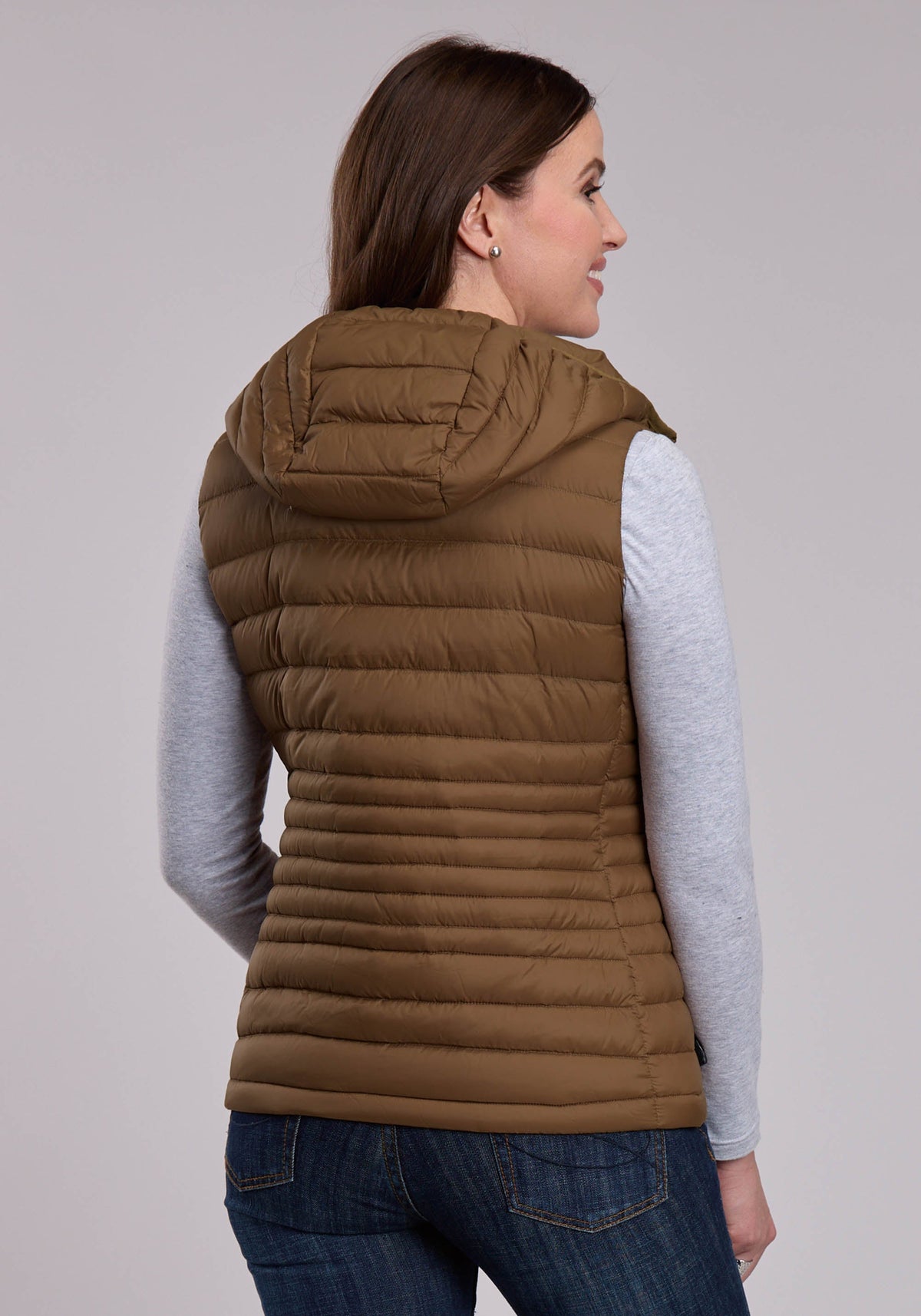 Womens Roper Crushable Down Filled Western Hooded Vest