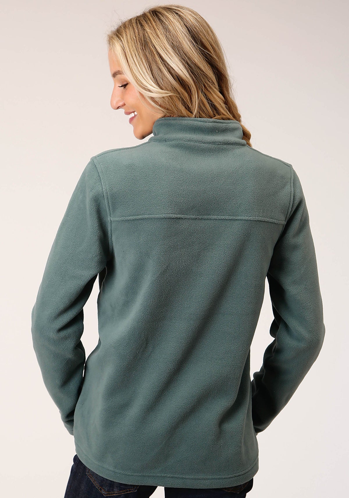 Womens Misty Green Micro Fleece Pullover