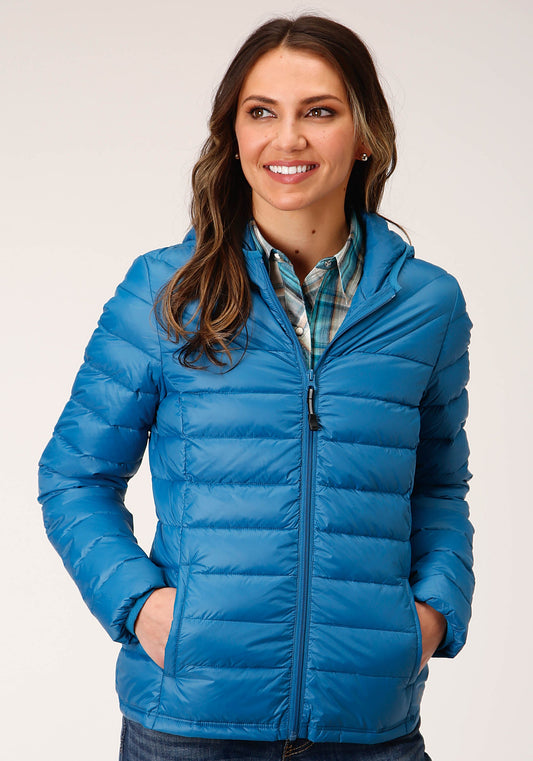 Womens Crushable Hooded Down Jacket Teal