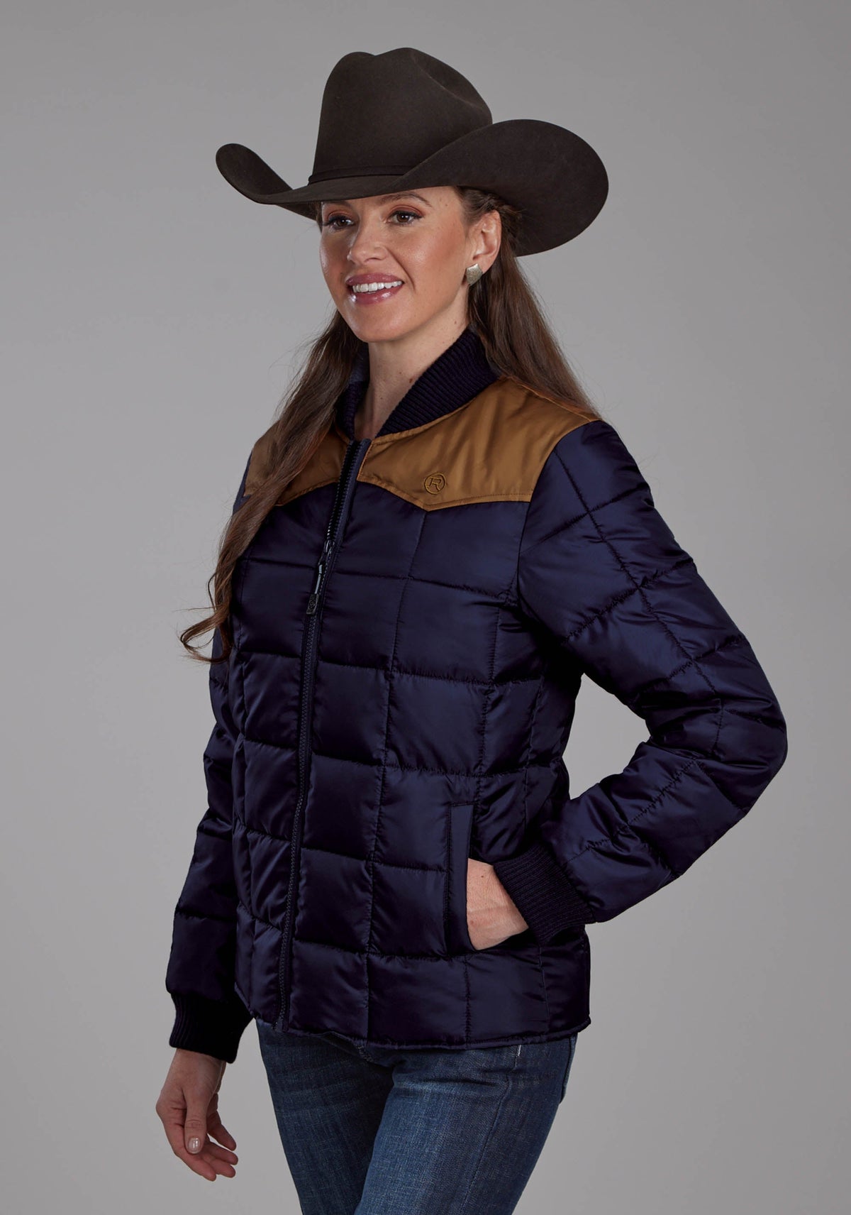 Womens Ladies Poly Fill Zipper Jacket