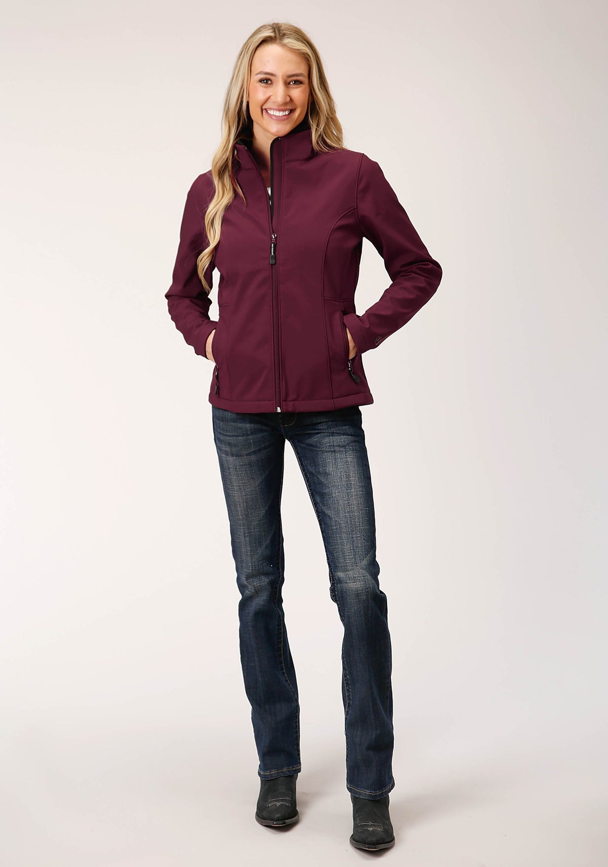 Womens Wine Softshell Tech Jacket