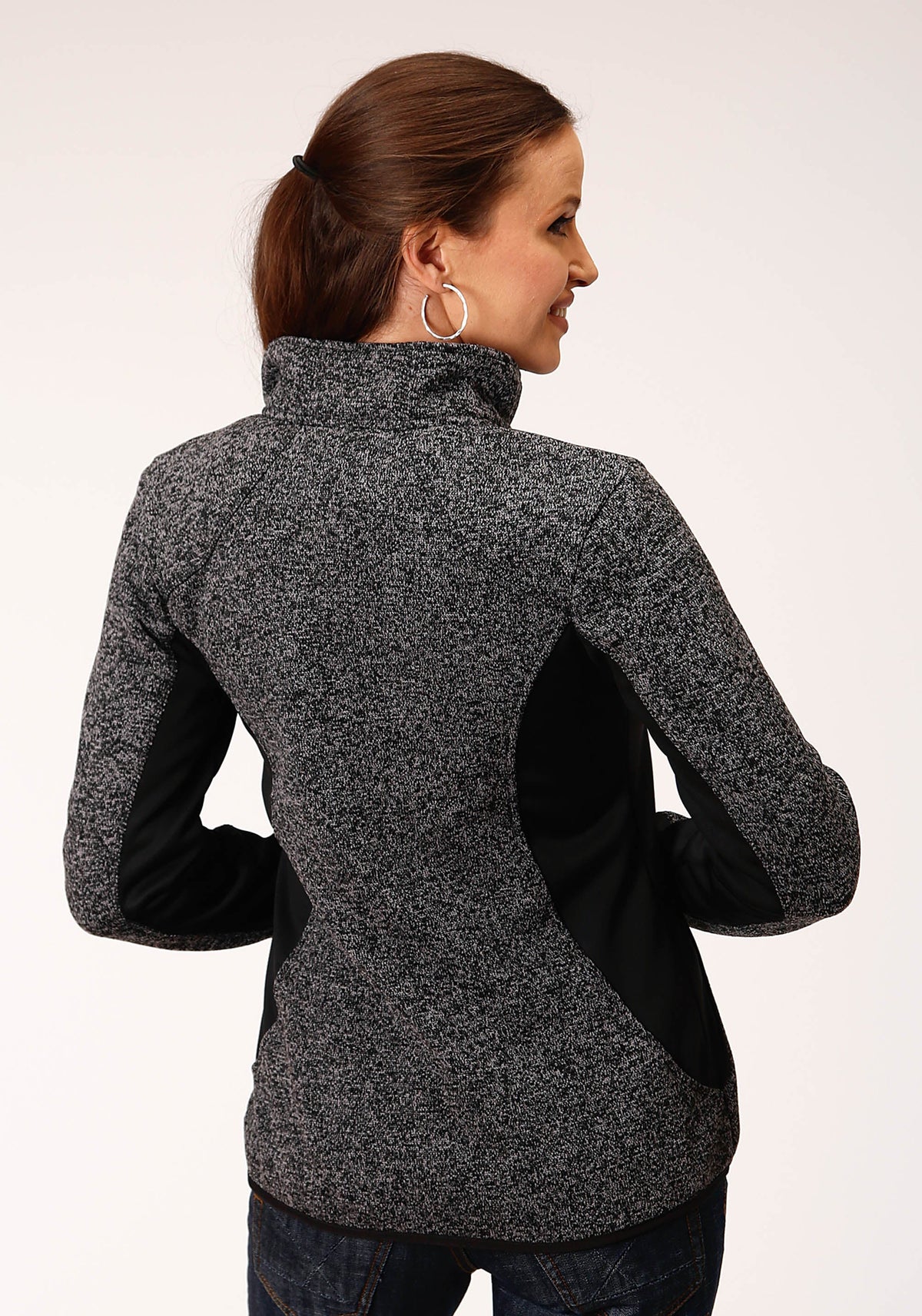 Womens Melange Charcoal Grey Tech Jacket