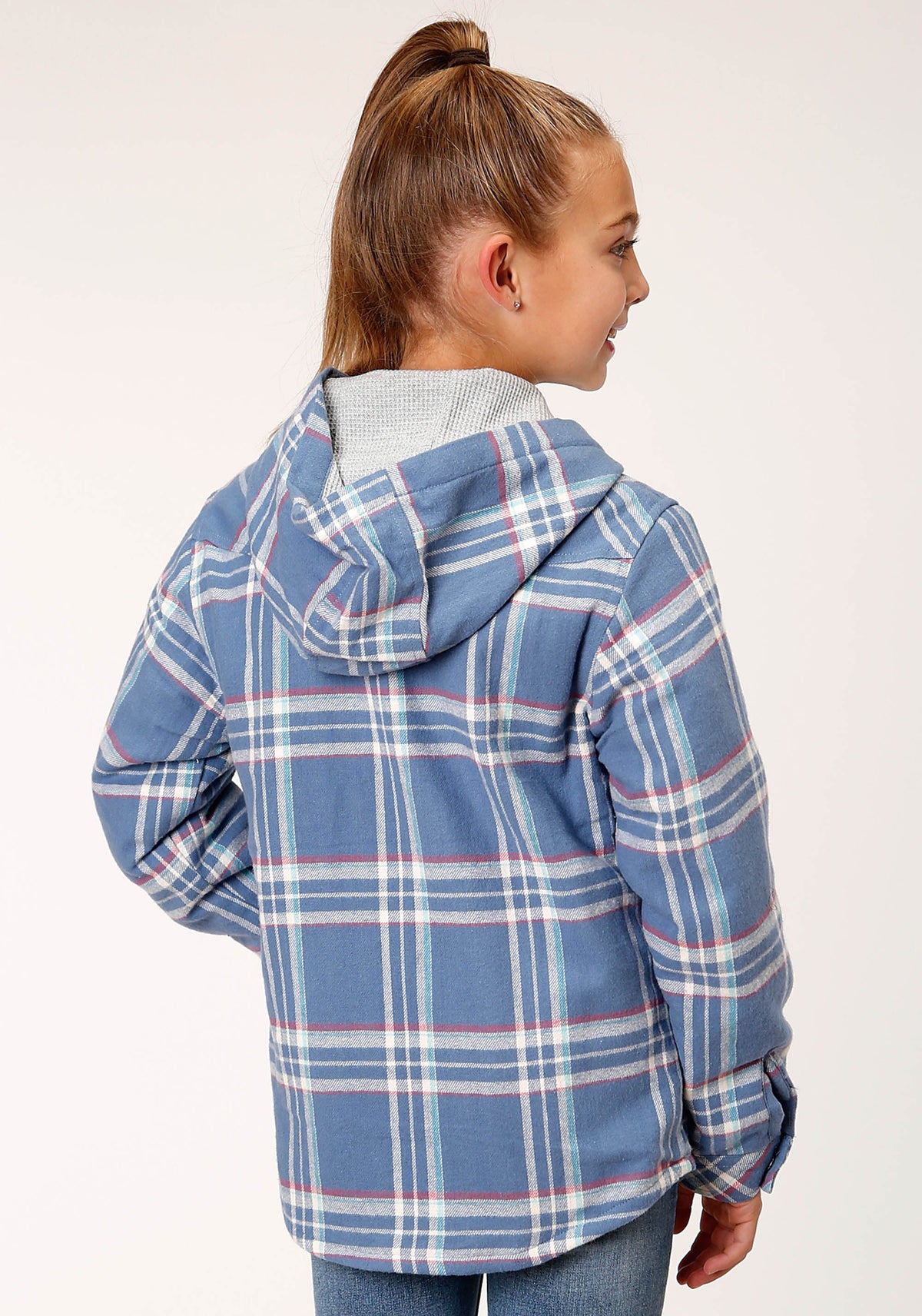 Girls Long Sleeve Snap Thermal Lined Flannel Shirt Jacket
