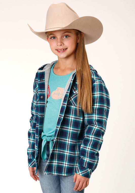 Girls Long Sleeve Snap Thermal Lined Flannel Shirt Jacket