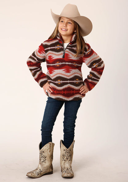 Girls Womens  Blanket Aztec Polar Fleece Pullover