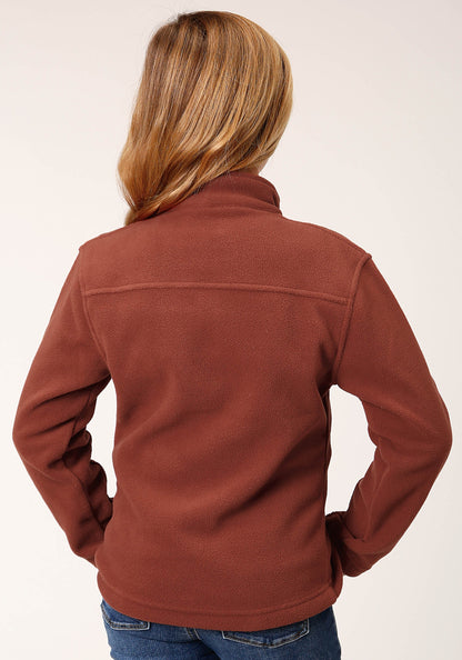 Girls  Sienna Rust Micro Polar Fleece Pullover