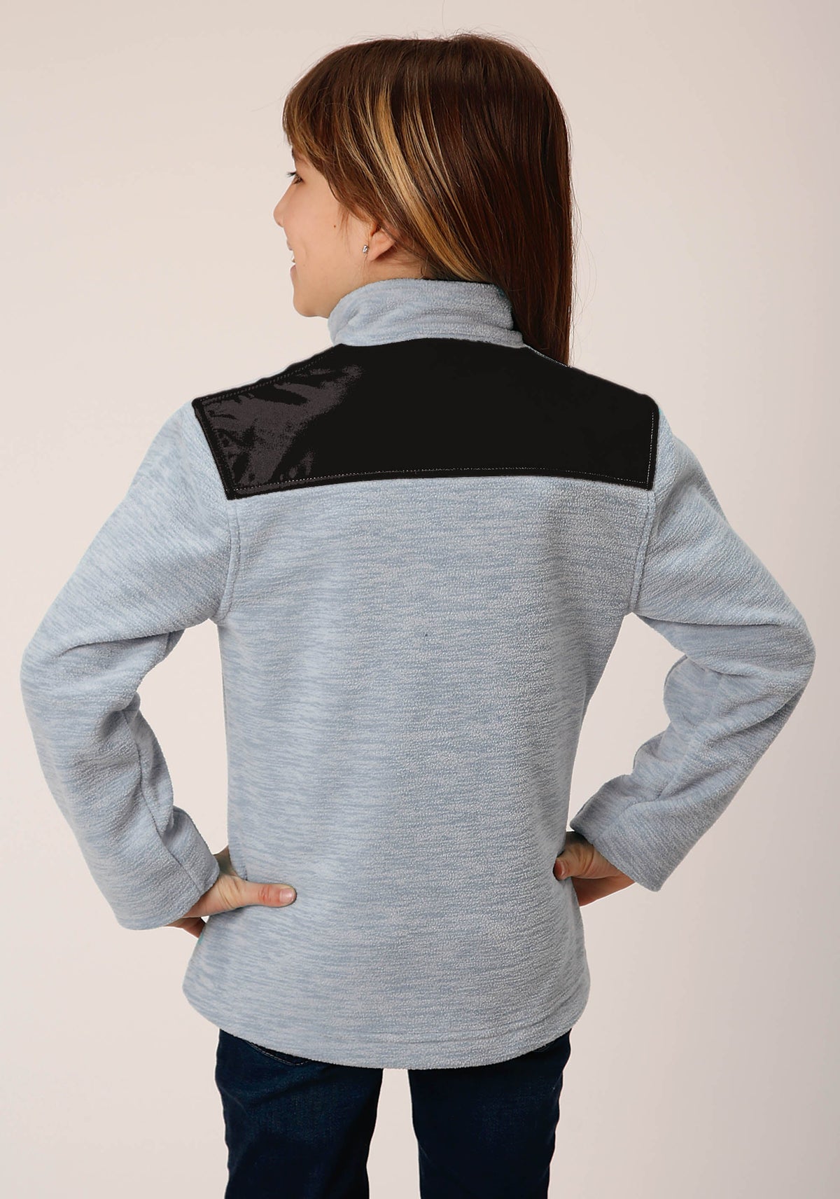 Girls  Hthr Grey Micro Polar Fleece Pullover