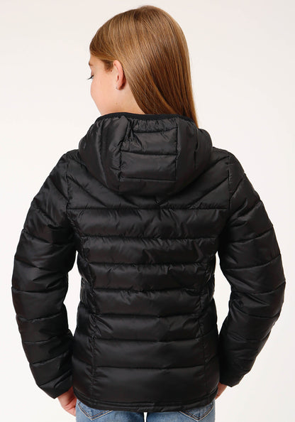 Girls  Black Crushable Poly Filled Down Jacket