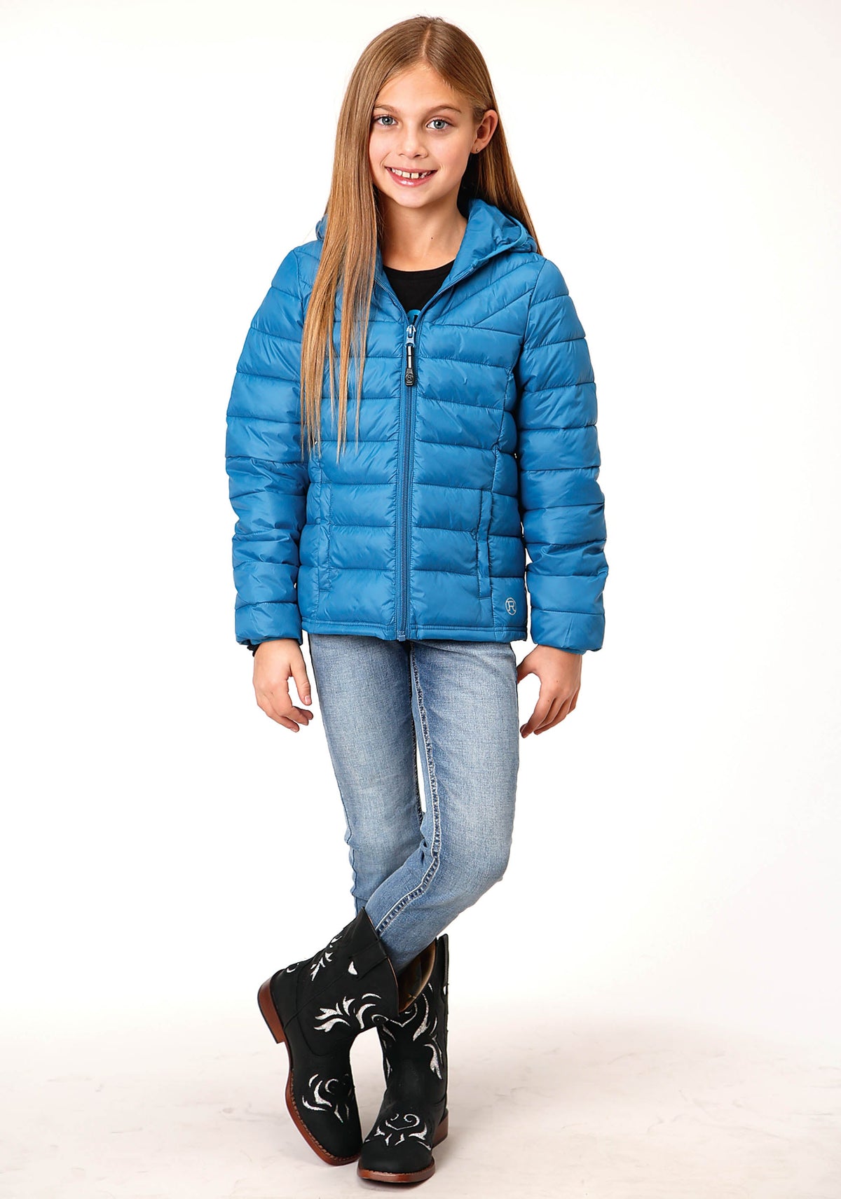 Girls  Teal Crushable Poly Filled Down Jacket
