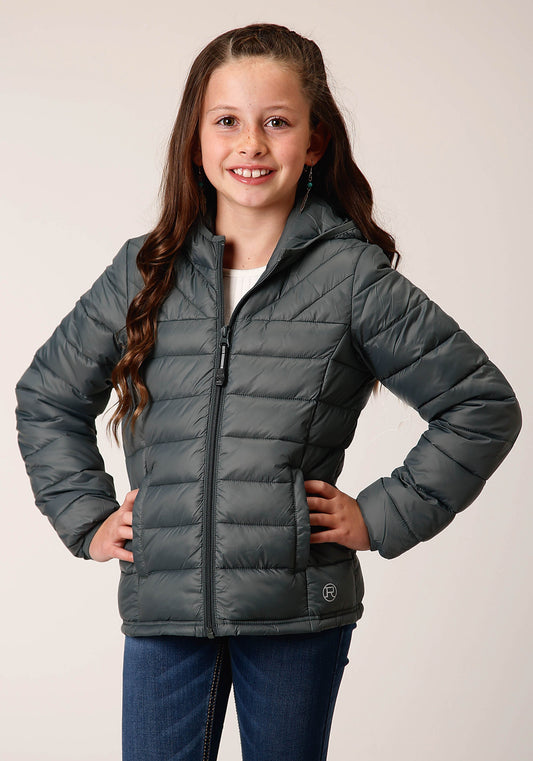 Girls  Silver Sage Nylon Parachute  Down Jacket