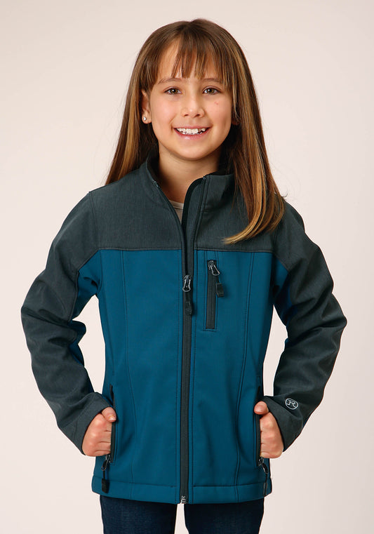 Girls  Grey Grey Combo Soft Shell Tech Jacket